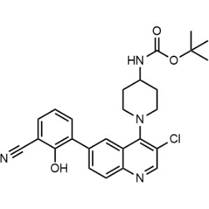 tert-Butyl (1-(3-chloro-6-(3-cyano-2-hydroxyphenyl)quinolin-4-yl)piperidin-4-yl)carbamate|CS-1344314