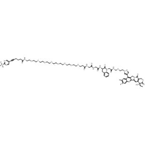 N-((S)-10-Benzyl-1-(4-((S)-4-ethyl-8-fluoro-4-hydroxy-9-methyl-3,14-dioxo-3,4,12,14-tetrahydro-1H-pyrano[3',4':6,7]indolizino[1,2-b]quinolin-11-yl)-1H-pyrazol-1-yl)-6,9,12,15-tetraoxo-3-oxa-5,8,11,14-tetraazahexadecan-16-yl)-1-(6-(2-(methylsulfonyl)pyrimidin-5-yl)hex-5-ynamido)-3,6,9,12,15,18,21,24-octaoxaheptacosan-27-amide|CS-1344358
