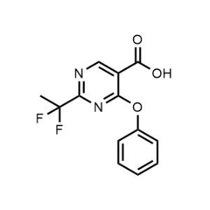 2-(1,1-Difluoroethyl)-4-phenoxypyrimidine-5-carboxylic acid|CS-1344417