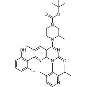 tert-Butyl 4-(6-fluoro-7-(2-fluoro-6-hydroxyphenyl)-1-(2-isopropyl-4-methylpyridin-3-yl)-2-oxo-1,2-dihydropyrido[2,3-d]pyrimidin-4-yl)-3-methylpiperazine-1-carboxylate|CS-1344438