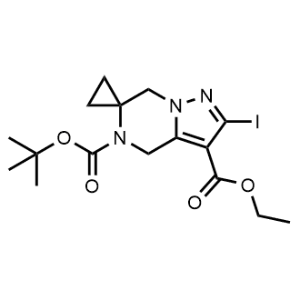 5'-(tert-Butyl) 3'-ethyl 2'-iodo-7'H-spiro[cyclopropane-1,6'-pyrazolo[1,5-a]pyrazine]-3',5'(4'H)-dicarboxylate|CS-1345468