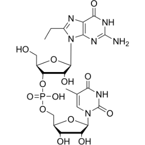 (2R,3S,4R,5R)-5-(2-Amino-8-ethyl-6-oxo-1,6-dihydro-9H-purin-9-yl)-4-hydroxy-2-(hydroxymethyl)tetrahydrofuran-3-yl (((2R,3S,4R,5R)-3,4-dihydroxy-5-(5-methyl-2,4-dioxo-3,4-dihydropyrimidin-1(2H)-yl)tetrahydrofuran-2-yl)methyl) hydrogen phosphate|CS-1345987