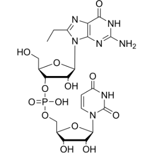 (2R,3S,4R,5R)-5-(2-Amino-8-ethyl-6-oxo-1,6-dihydro-9H-purin-9-yl)-4-hydroxy-2-(hydroxymethyl)tetrahydrofuran-3-yl (((2R,3S,4R,5R)-5-(2,4-dioxo-3,4-dihydropyrimidin-1(2H)-yl)-3,4-dihydroxytetrahydrofuran-2-yl)methyl) hydrogen phosphate|CS-1345988