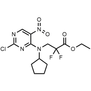 Ethyl 3-((2-chloro-5-nitropyrimidin-4-yl)(cyclopentyl)amino)-2,2-difluoropropanoate|CS-1347082