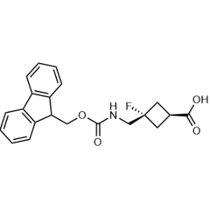 cis-3-(((((9H-Fluoren-9-yl)methoxy)carbonyl)amino)methyl)-3-fluorocyclobutane-1-carboxylic acid|CS-1347423