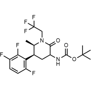 tert-Butyl ((5S,6R)-6-methyl-2-oxo-1-(2,2,2-trifluoroethyl)-5-(2,3,6-trifluorophenyl)piperidin-3-yl)carbamate Atogipan impurity|CS-1349274