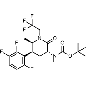 tert-Butyl ((3R,5S,6R)-6-methyl-2-oxo-1-(2,2,2-trifluoroethyl)-5-(2,3,6-trifluorophenyl)piperidin-3-yl)carbamate Atogipan impurity|CS-1349278