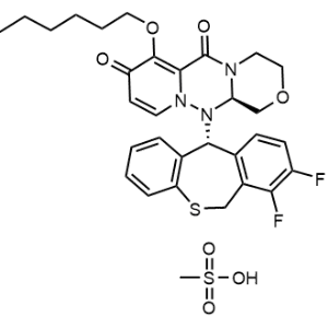 rel-(R)-12-((R)-7,8-Difluoro-6,11-dihydrodibenzo[b,e]thiepin-11-yl)-7-(hexyloxy)-3,4,12,12a-tetrahydro-1H-[1,4]oxazino[3,4-c]pyrido[2,1-f][1,2,4]triazine-6,8-dione (methanesulfonate) Baloxavir impurity|CS-1349330