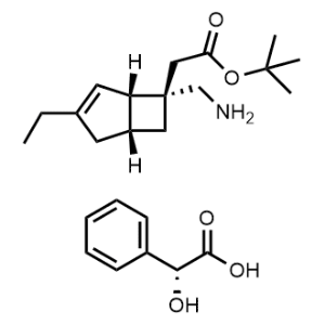 tert-Butyl 2-((1S,5R,6S)-6-(aminomethyl)-3-ethylbicyclo[3.2.0]hept-3-en-6-yl)acetate (R)-2-hydroxy-2-phenylacetate Milobahim impurity|CS-1349419