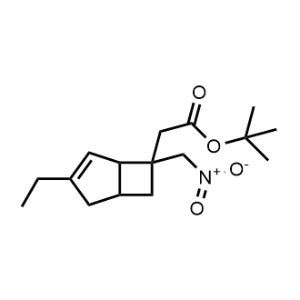 tert-Butyl 2-(3-ethyl-6-(nitromethyl)bicyclo[3.2.0]hept-3-en-6-yl)acetate Milobahim impurity|CS-1349824