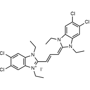 (E)-5,6-Dichloro-2-(3-(5,6-dichloro-1,3-diethyl-1,3-dihydro-2H-benzo[d]imidazol-2-ylidene)prop-1-en-1-yl)-1,3-diethyl-1H-benzo[d]imidazol-3-ium iodide|CS-1351148