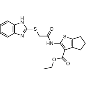 Ethyl 2-(2-((1H-benzo[d]imidazol-2-yl)thio)acetamido)-5,6-dihydro-4H-cyclopenta[b]thiophene-3-carboxylate|CS-1351332