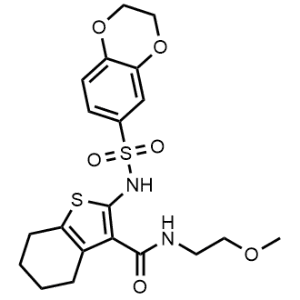 2-((2,3-Dihydrobenzo[b][1,4]dioxine)-6-sulfonamido)-N-(2-methoxyethyl)-4,5,6,7-tetrahydrobenzo[b]thiophene-3-carboxamide|CS-1351422