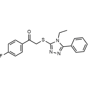 2-((4-Ethyl-5-phenyl-4H-1,2,4-triazol-3-yl)thio)-1-(4-fluorophenyl)ethan-1-one|CS-1351605