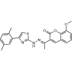 2(3H)-Thiazolone, 4-(2,5-dimethylphenyl)-, [1-(8-methoxy-2-oxo-2H-1-benzopyran-3-yl)ethylidene]hydrazone|CS-1351757
