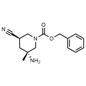 rel-Benzyl (3R,5R)-3-amino-5-cyano-3-methylpiperidine-1-carboxylate|CS-1352601