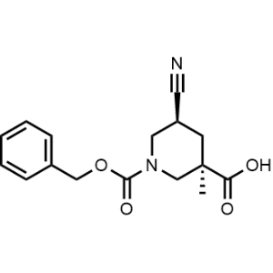 rel-(3R,5S)-1-((Benzyloxy)carbonyl)-5-cyano-3-methylpiperidine-3-carboxylic acid|CS-1352622