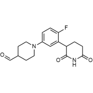 1-[3-(2,6-Dioxo-3-piperidyl)-4-fluoro-phenyl]piperidine-4-carbaldehyde|CS-1352976