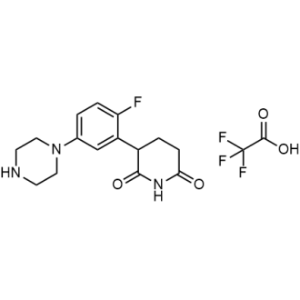 3-(2-Fluoro-5-piperazin-1-yl-phenyl)piperidine-2,6-dione;2,2,2-trifluoroacetic acid|CS-1353614