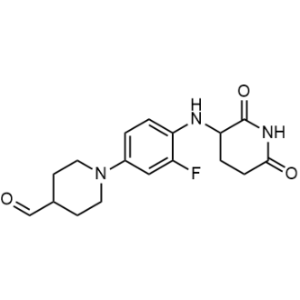 1-[4-[(2,6-Dioxo-3-piperidyl)amino]-3-fluoro-phenyl]piperidine-4-carbaldehyde|CS-1353658