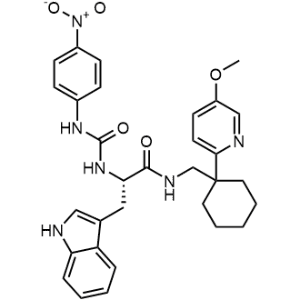 (S)-3-(1H-Indol-3-yl)-N-((1-(5-methoxypyridin-2-yl)cyclohexyl)methyl)-2-(3-(4-nitrophenyl)ureido)propanamide|CS-1353967