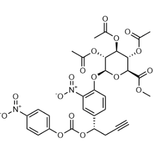(2S,3S,4S,5R,6S)-2-(Methoxycarbonyl)-6-(2-nitro-4-((S)-1-(((4-nitrophenoxy)carbonyl)oxy)but-3-yn-1-yl)phenoxy)tetrahydro-2H-pyran-3,4,5-triyl triacetate|CS-1356526