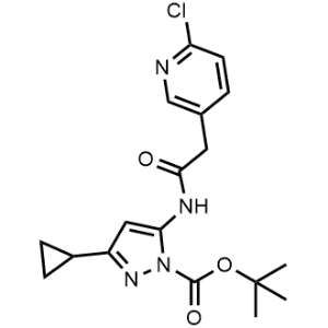 tert-Butyl 5-(2-(6-chloropyridin-3-yl)acetamido)-3-cyclopropyl-1H-pyrazole-1-carboxylate|CS-1356624