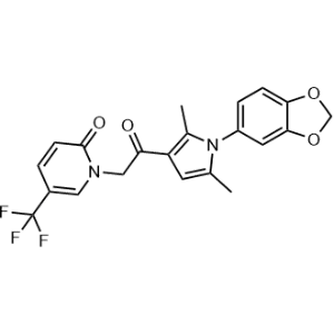 1-(2-(1-(Benzo[d][1,3]dioxol-5-yl)-2,5-dimethyl-1H-pyrrol-3-yl)-2-oxoethyl)-5-(trifluoromethyl)pyridin-2(1H)-one|CS-1356688