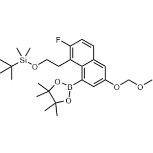 tert-Butyl(2-(2-fluoro-6-(methoxymethoxy)-8-(4,4,5,5-tetramethyl-1,3,2-dioxaborolan-2-yl)naphthalen-1-yl)ethoxy)dimethylsilane|CS-1357208