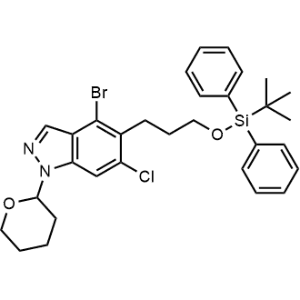 4-Bromo-5-(3-((tert-butyldiphenylsilyl)oxy)propyl)-6-chloro-1-(tetrahydro-2H-pyran-2-yl)-1H-indazole|CS-1357225