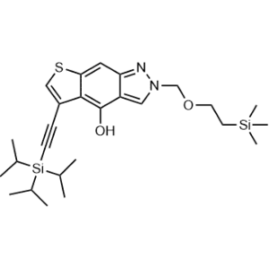 5-((Triisopropylsilyl)ethynyl)-2-((2-(trimethylsilyl)ethoxy)methyl)-2H-thieno[3,2-f]indazol-4-ol|CS-1357470