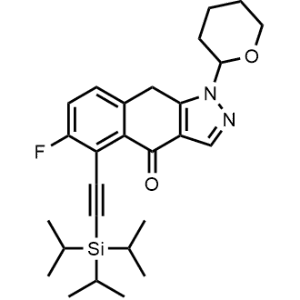 6-Fluoro-1-(tetrahydro-2H-pyran-2-yl)-5-((triisopropylsilyl)ethynyl)-1,9-dihydro-4H-benzo[f]indazol-4-one|CS-1357477