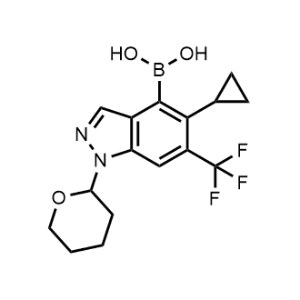 (5-Cyclopropyl-1-(tetrahydro-2H-pyran-2-yl)-6-(trifluoromethyl)-1H-indazol-4-yl)boronic acid|CS-1357480