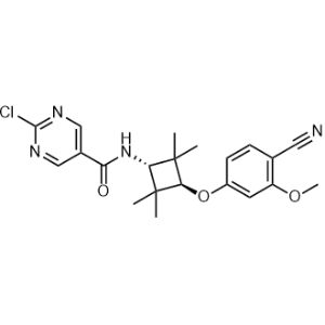 2-Chloro-N-(trans-3-(4-cyano-3-methoxyphenoxy)-2,2,4,4-tetramethylcyclobutyl)pyrimidine-5-carboxamide|CS-1357994