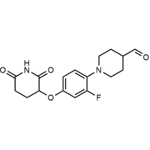 1-(4-((2,6-Dioxopiperidin-3-yl)oxy)-2-fluorophenyl)piperidine-4-carbaldehyde|CS-1358024