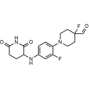 1-(4-((2,6-Dioxopiperidin-3-yl)amino)-2-fluorophenyl)-4-fluoropiperidine-4-carbaldehyde|CS-1358082
