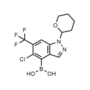 (5-Chloro-1-(tetrahydro-2H-pyran-2-yl)-6-(trifluoromethyl)-1H-indazol-4-yl)boronic acid|CS-1359024