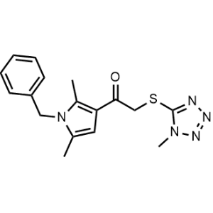 1-(1-Benzyl-2,5-dimethyl-1H-pyrrol-3-yl)-2-((1-methyl-1H-tetrazol-5-yl)thio)ethan-1-one|CS-1359431