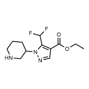 Ethyl 5-(difluoromethyl)-1-(piperidin-3-yl)-1H-pyrazole-4-carboxylate|CS-1360095