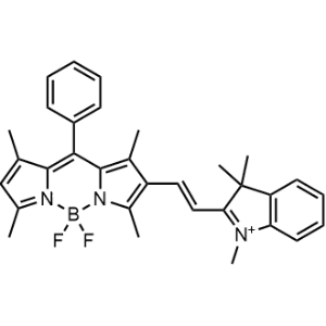 (E)-2-(2-(5,5-Difluoro-1,3,7,9-tetramethyl-10-phenyl-5H-5l4,6l4-dipyrrolo[1,2-c:2',1'-f][1,3,2]diazaborinin-2-yl)vinyl)-1,3,3-trimethyl-3H-indol-1-ium|CS-1363628