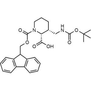 rel-(2R,3R)-1-(((9H-Fluoren-9-yl)methoxy)carbonyl)-3-(((tert-butoxycarbonyl)amino)methyl)piperidine-2-carboxylic acid|CS-1363986