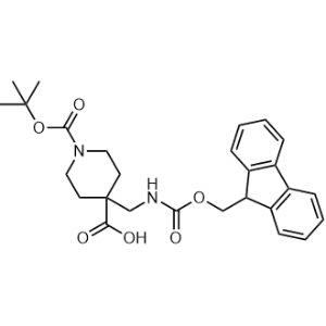 4-(((((9H-Fluoren-9-yl)methoxy)carbonyl)amino)methyl)-1-(tert-butoxycarbonyl)piperidine-4-carboxylic acid|CS-1364025