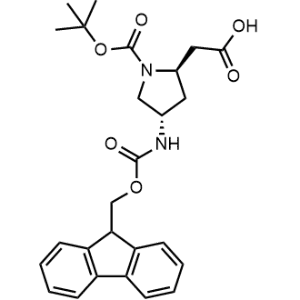 2-((2R,4S)-4-((((9H-Fluoren-9-yl)methoxy)carbonyl)amino)-1-(tert-butoxycarbonyl)pyrrolidin-2-yl)acetic acid|CS-1364026