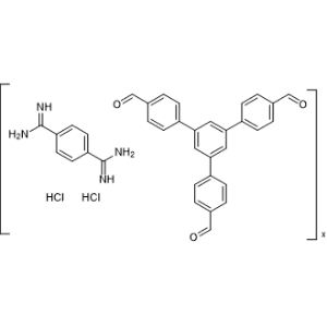 1,4-Benzenedicarboximidamide, hydrochloride (1:2), polymer with 5′-(4-formylphenyl)[1,1′:3′,1′′-terphenyl]-4,4′′-dicarboxaldehyde|CS-1367078