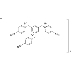 Pyridinium, 1,1′,1′′-[1,3,5-benzenetriyltris(methylene)]tris[4-cyano-, bromide (1:3), homopolymer|CS-1367079