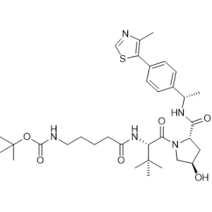 tert-Butyl (5-(((S)-1-((2S,4R)-4-hydroxy-2-(((S)-1-(4-(4-methylthiazol-5-yl)phenyl)ethyl)carbamoyl)pyrrolidin-1-yl)-3,3-dimethyl-1-oxobutan-2-yl)amino)-5-oxopentyl)carbamate|CS-1367299