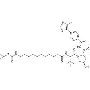 tert-Butyl (11-(((S)-1-((2S,4R)-4-hydroxy-2-(((S)-1-(4-(4-methylthiazol-5-yl)phenyl)ethyl)carbamoyl)pyrrolidin-1-yl)-3,3-dimethyl-1-oxobutan-2-yl)amino)-11-oxoundecyl)carbamate|CS-1367305
