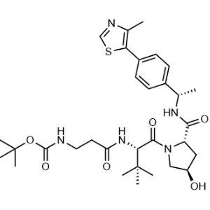 tert-Butyl (3-(((S)-1-((2S,4R)-4-hydroxy-2-(((S)-1-(4-(4-methylthiazol-5-yl)phenyl)ethyl)carbamoyl)pyrrolidin-1-yl)-3,3-dimethyl-1-oxobutan-2-yl)amino)-3-oxopropyl)carbamate|CS-1367317