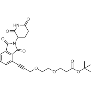 tert-Butyl 3-(2-((3-(2-(2,6-dioxopiperidin-3-yl)-1,3-dioxoisoindolin-4-yl)prop-2-yn-1-yl)oxy)ethoxy)propanoate|CS-1367380