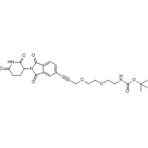 tert-Butyl (2-(2-((3-(2-(2,6-dioxopiperidin-3-yl)-1,3-dioxoisoindolin-5-yl)prop-2-yn-1-yl)oxy)ethoxy)ethyl)carbamate|CS-1367455